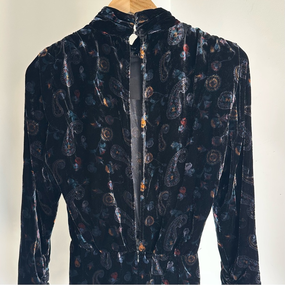 Zara Black Long Sleeve Velvet Dress
